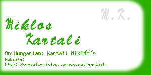 miklos kartali business card